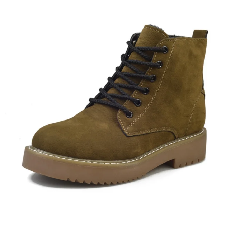 Для женщин обувь зимние короткие сапоги из флока на платформе zapatos mujer