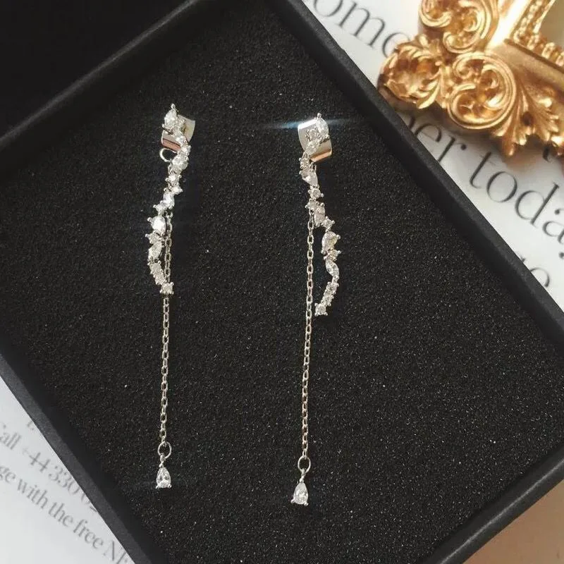 Женские Висячие серьги MENGJIQIAO новые корейские модные длинные с микро