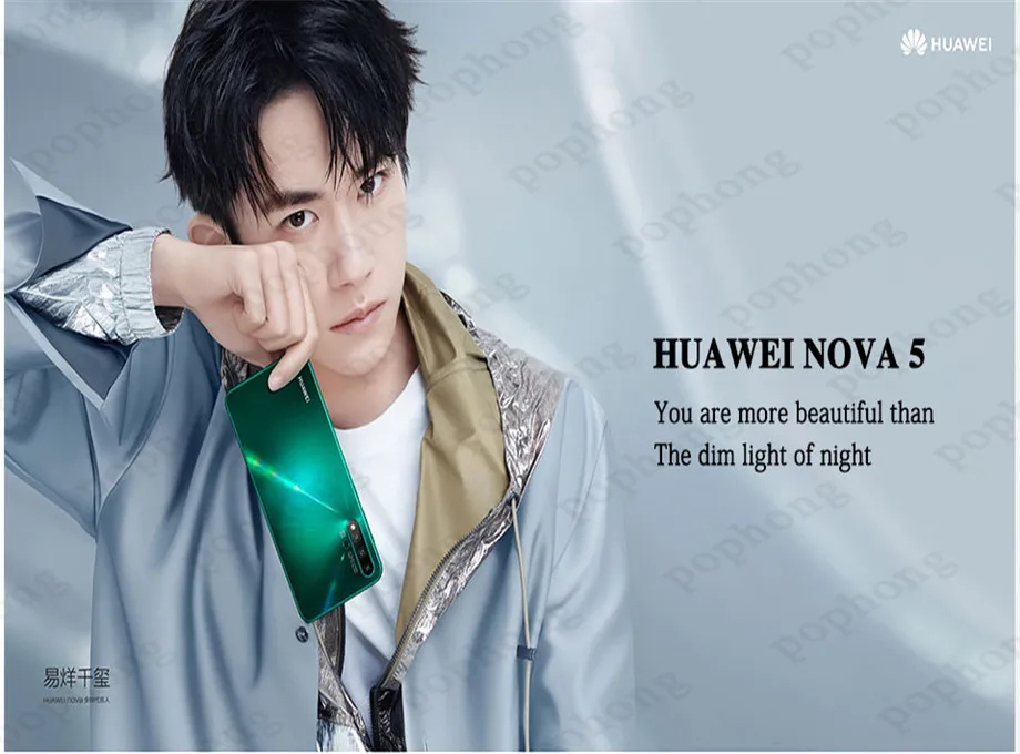 6,39 дюймов,, HuaWei Nova 5, мобильный телефон Kirin 810, четыре ядра, 8 ГБ, 128 ГБ, Android 9,0, экран, отпечаток пальца, 3500 мАч, Google play