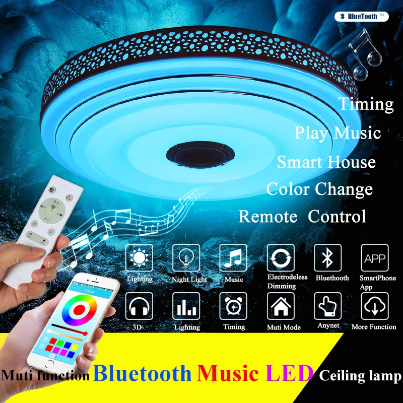 Музыкальная лампа современный светодиодный люстра люстры с Bluetooth управлением