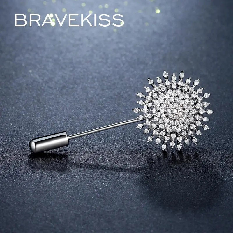 BRAVEKISS новинка Роскошные Броши в виде цветка для женщин свадебные ювелирные