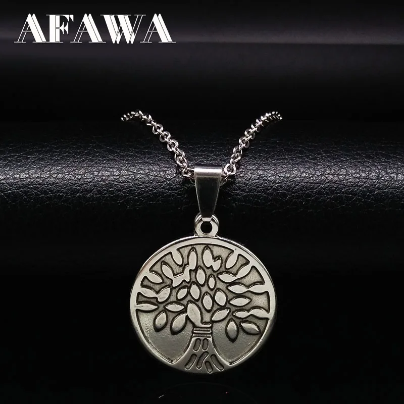 Женское колье чокер из нержавеющей стали Tree of Life серебряная цепочка ювелирное