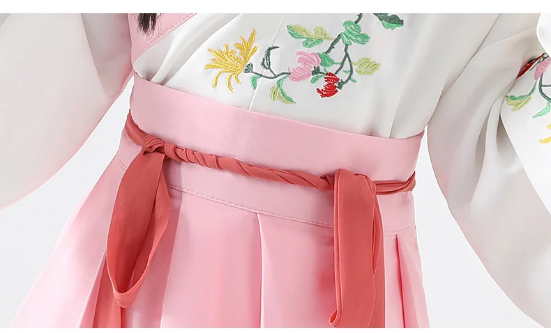 Костюм Hanfu в китайском стиле, сказочное платье, китайские древние традиционные детские костюмы, китайский народный танец, наряд для выступлений, DQL780