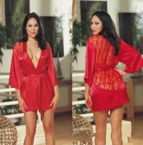 Plus Size Porn Robe with Belt Lace Nightwear Lingerie Sexy Hot Erotic Sex Underwear Dress lenceria sexi para mujer babydoll |