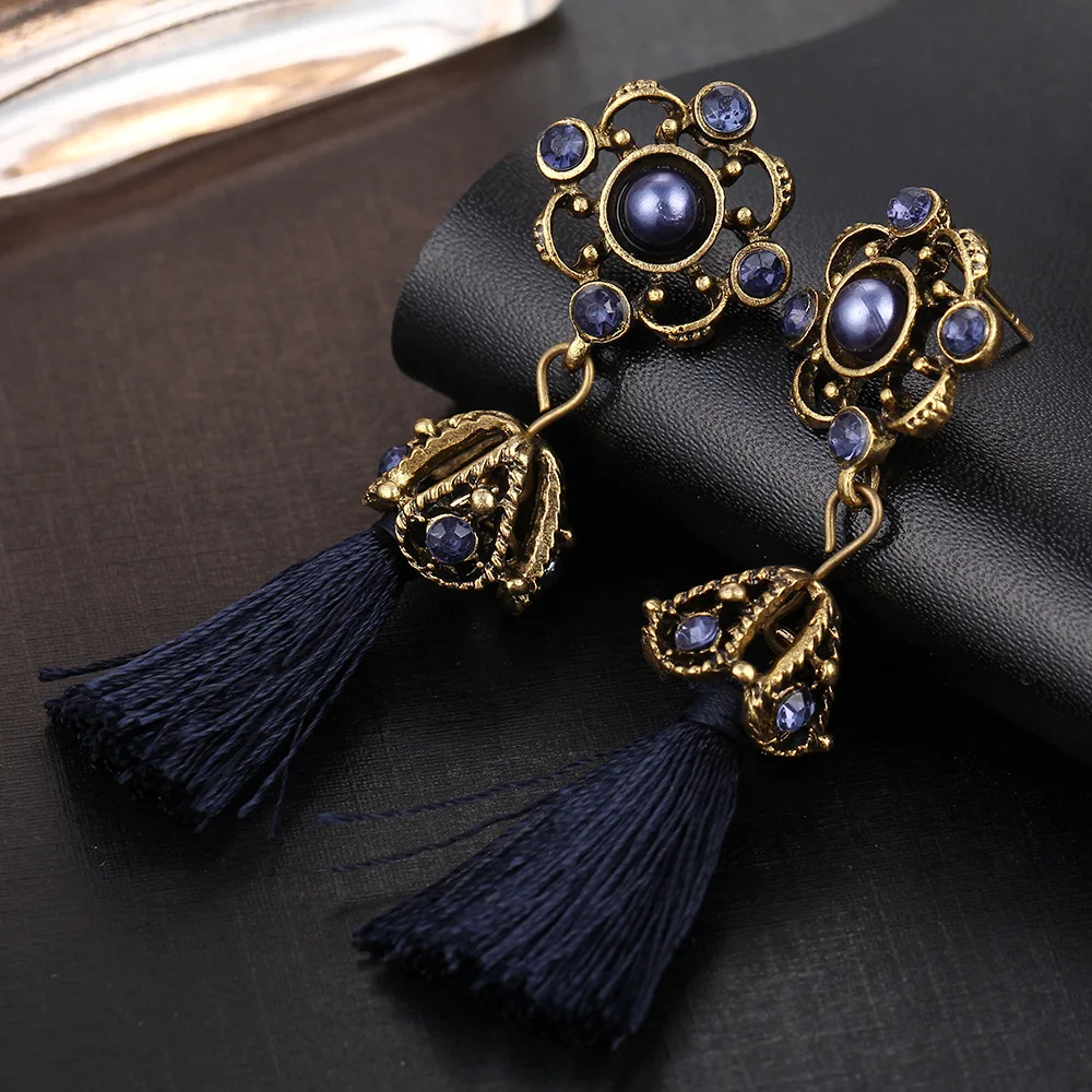 Искусственные жемчужные шелковые кисточки для серег хрустальные Висячие серьги