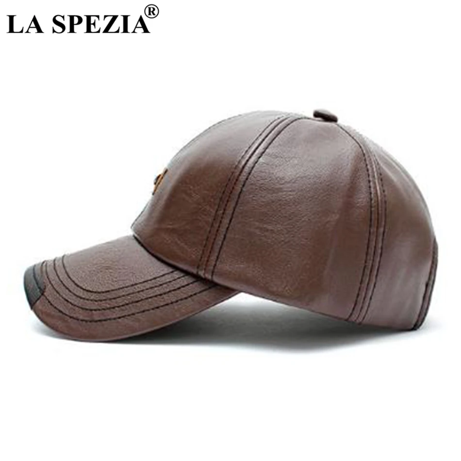 LA SPEZIA, Мужская кепка, черная кожа, бейсболка, s, мужская, регулируемая, Классическая, с длинными полями, из искусственной кожи, осень, зима, для вождения, бейсбольная кепка