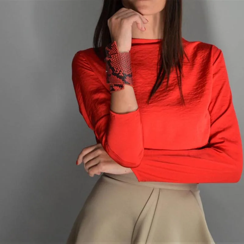 Женский кожаный браслет в стиле панк элегантный широкий с леопардовым принтом 3