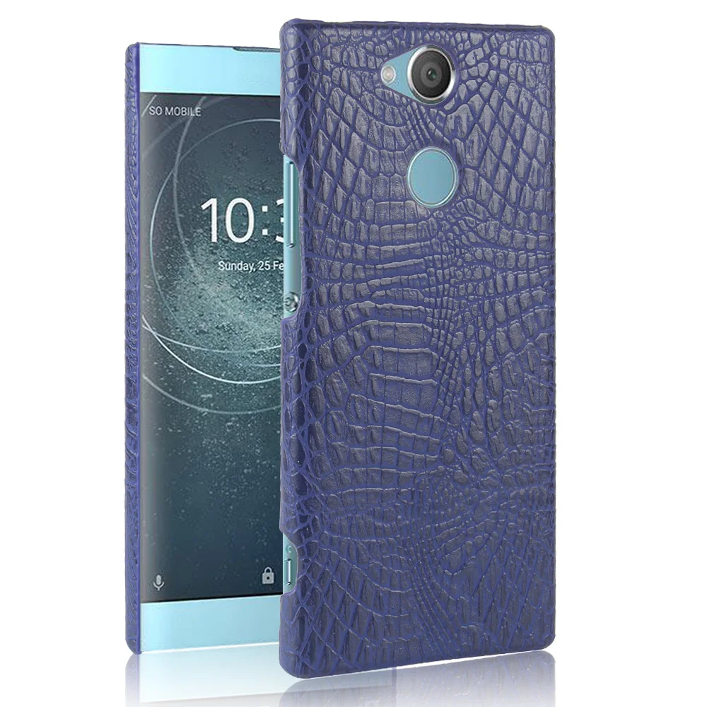 Роскошный деловой крокодиловый рисунок под змеиную кожу кожаный чехол для sony XA2