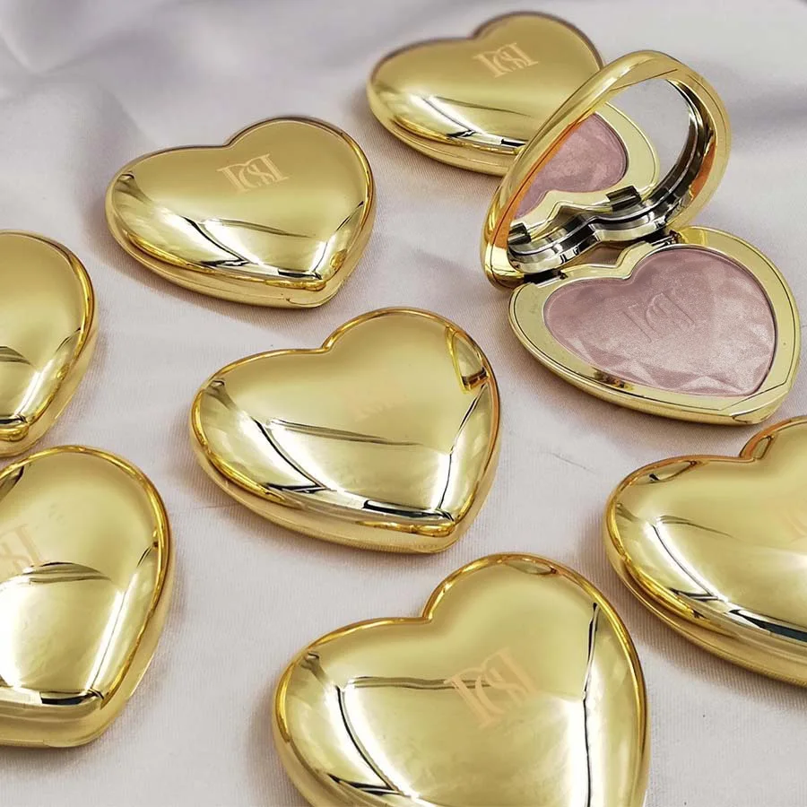 8 цветов в форме сердца выпечки алмаз highlighter порошок Блестящий блестящий для лица Осветляющий хайлайтер Бронзовый осветитель комплект