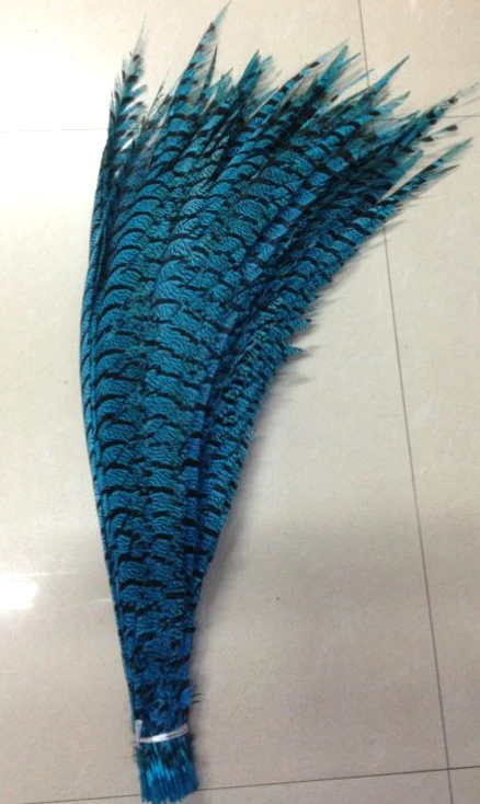 

EMS free shipping 60pcs 30-35inch 80-90cm turquoise blue dyed pheasant tail feather,Lady amherst side tails,pheasant feather