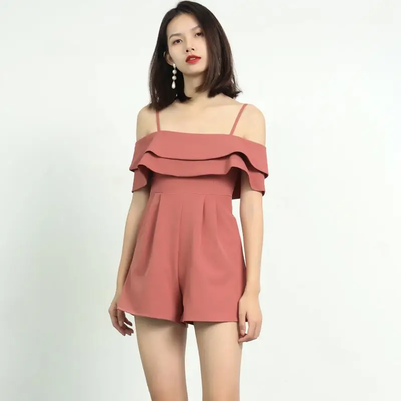 Женские костюмы 2019 новые летние шорты с открытыми плечами короткими рукавами и