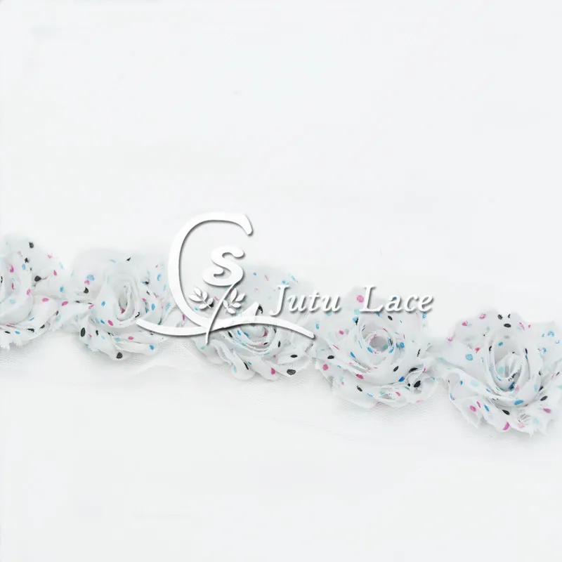 500 pcs/lot 1.5'' print mini Shabby Rose trim Flower rose Trim Wholesale Fabric | Аксессуары для одежды