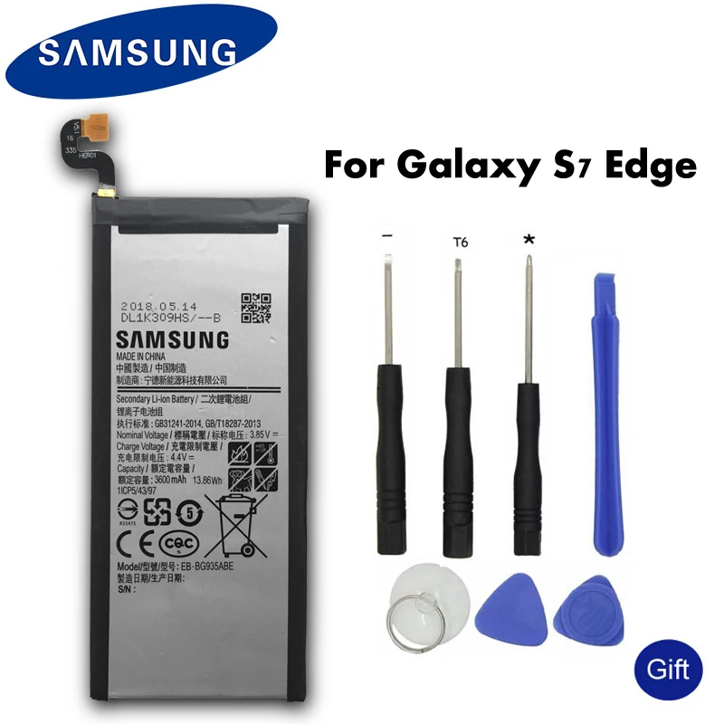 Samsung оригинальный EB BG935ABE батареи телефона для GALAXY S7 Edge G9350 SM G935FD G935F G935P 3600