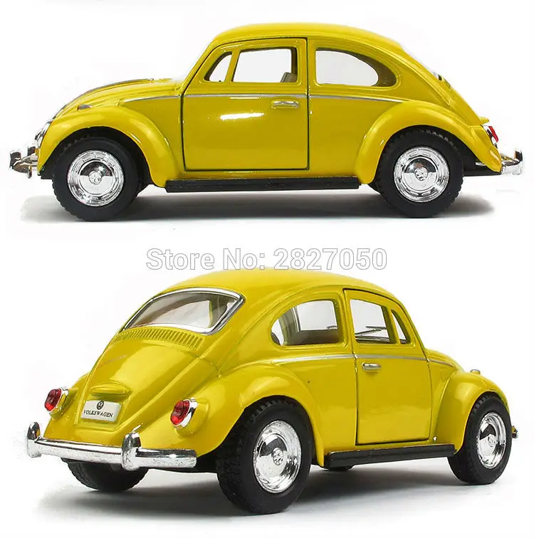 Kinsmart VW classic Beetle 1967 1:32 5 дюймов литой под давлением Металлический Игрушечный Автомобиль из сплава оттягивающийся автомобиль в подарок для детей - Цвет: Цвет: желтый