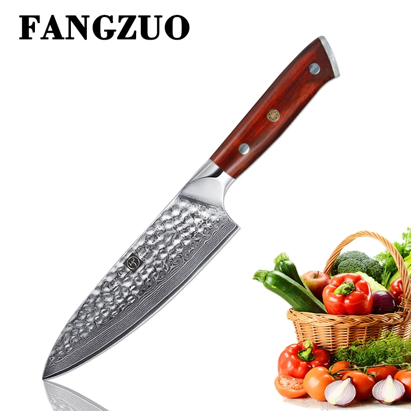 Нож шеф повара FANGZUO из дамасской стали 6 5 дюйма|Кухонные ножи| |