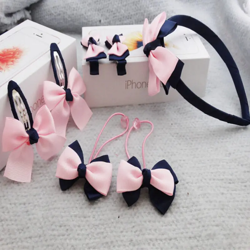 7 шт. дети Обувь для девочек младенца оголовье малышей бант волос группа Интимные