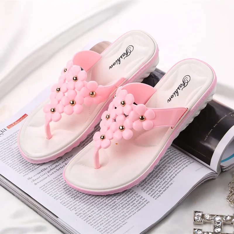 Модные повседневные пляжные женские вьетнамки на плоской подошве летние