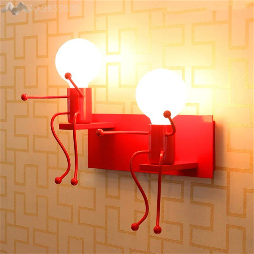 Скандинавский современный креативный мультяшный настенный светильник железный