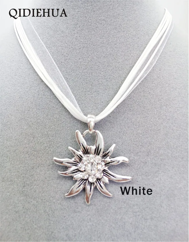 Немецкие Подвески Edelweiss, ожерелье s для женщин, модная корейская веревка, Октоберфест, массивное ожерелье, ювелирное изделие - Окраска металла: white