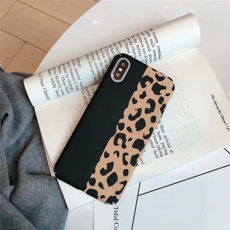 DISCASE Simple PC Hard Shell Phone Case For iphone XS MAX XR All Inclusive Cute Retro Leopard Print X 6 6s 8 7plus | Мобильные