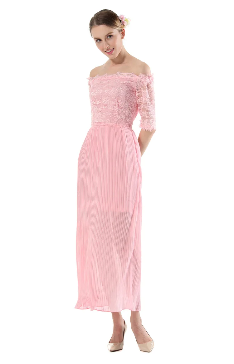 Элегантные длинные Кружево платье для Для женщин осень 2017 г. Новая мода без