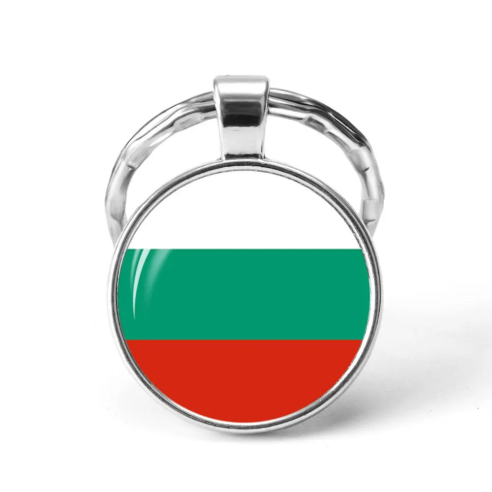 Bulgaria Новейшие металлические наушники Футбол Мировой Кубок брелок Украина/Испания/Израиль/Соединенное Королевство Национальный флаг Стекло брелок с кабошоном - Цвет: Bulgaria