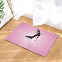 fashion girl decor butterfly flying on high heels in pink for woman bath rugs non slip doormat floor entryways indoor front door