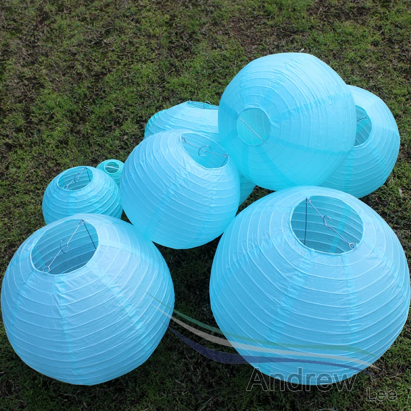 7 шт./лот небесно голубые фонарики китайские традиционные свадебные круглые