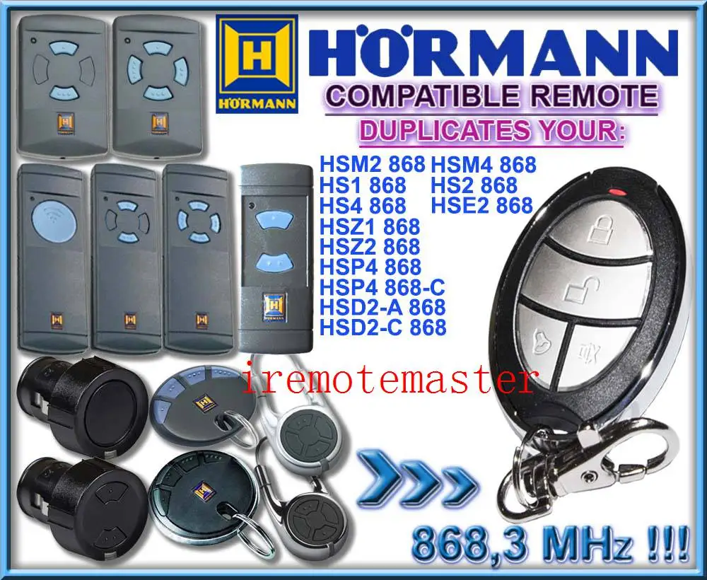 3 шт. hormann hsz2 hsp4 hsd2 hse2 hsm2 hsm4 868 мГц универсальный пульт дистанционного управления