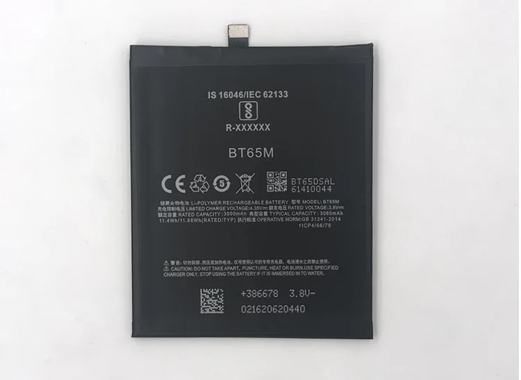 2 шт./лот BT65M батарея для мобильного телефона ForMEIZU MX6 3060 мАч мобильный телефон