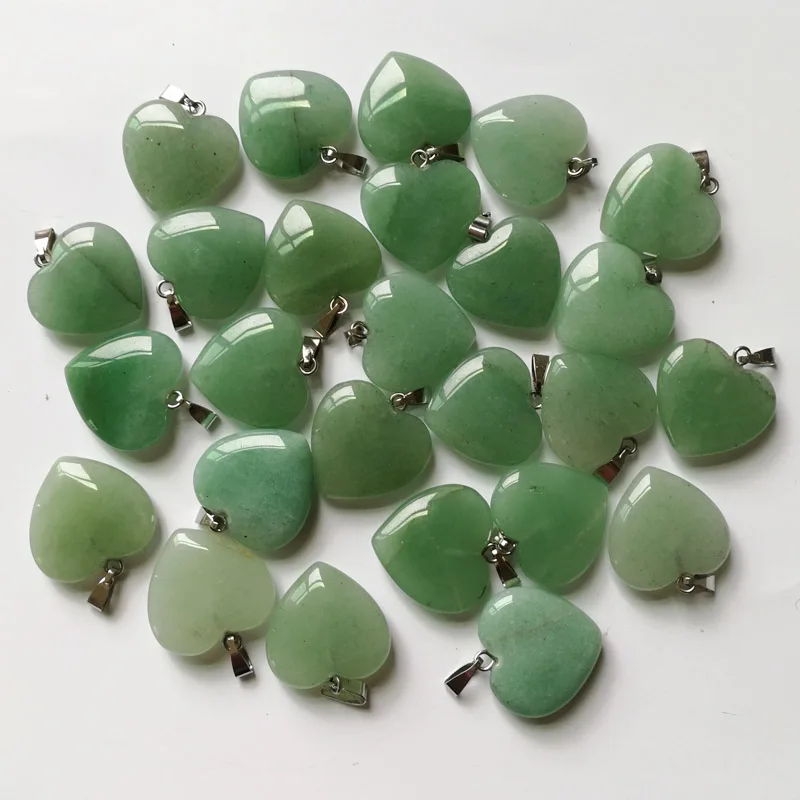 

Wholesale 20MM Aventurine fashion natural stone heart pendants Necklace jewelry charm accessories 50pcs/lot free shipping