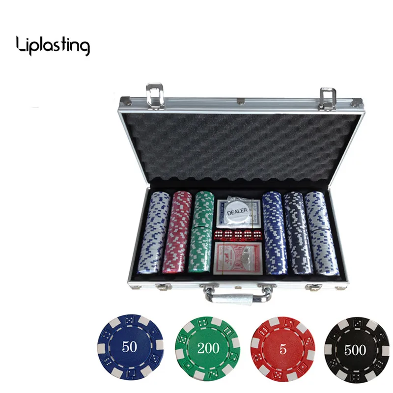 300 шт./компл. фишки для покера Пластик Casino Chips в форме фишек Казино Техасский Холдем покерные игрушки развлечения оптом комплекты с металлической коробкой HWC