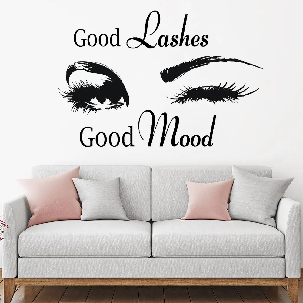Хорошие ресницы красота салон Цитата наклейки на стену глаза Искусство девушка