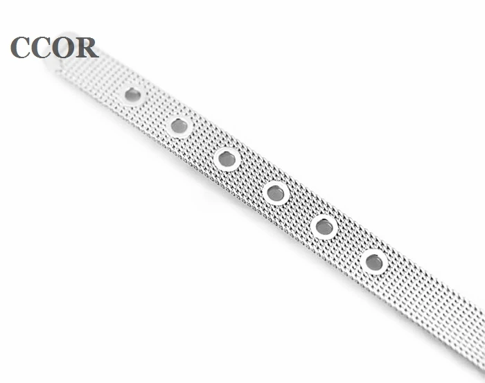 

CCOR 10pcs 8mmX210mm Stainless Steel Bracelets Fit DIY 8MM Slide Charms, Slide Letters, Beads,SWD008