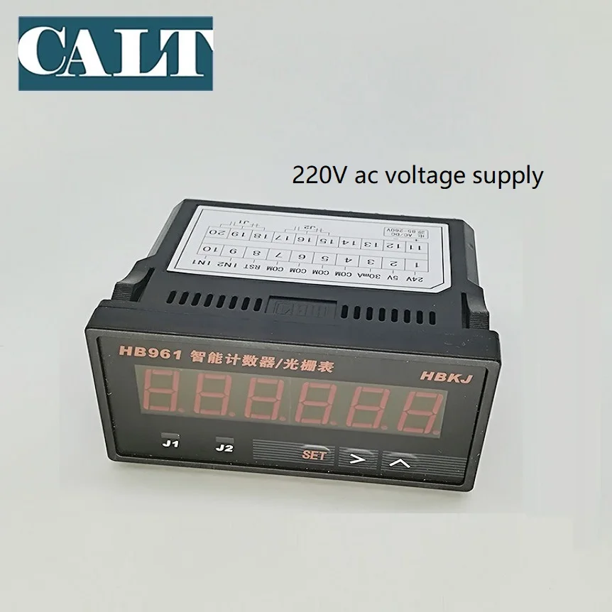 220V ac 6 цифр HB961 цифровой счетчик Индикатор 24 В постоянного тока или 220 В переменного тока для импульсного датчика и датчика сигнала - Цвет: 220V ac