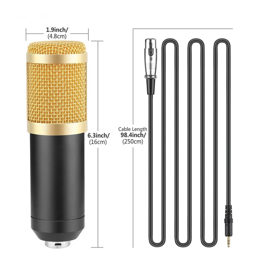 CRDC BM 800 конденсаторный микрофон с металлическим ShockMount Professional караоке компьютер/PC