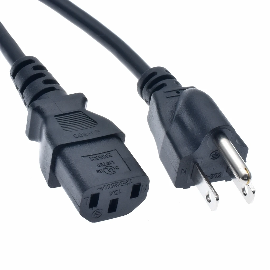 Американский сетевой шнур NEMA 5 15P к IEC C13 американский стандарт три вилки