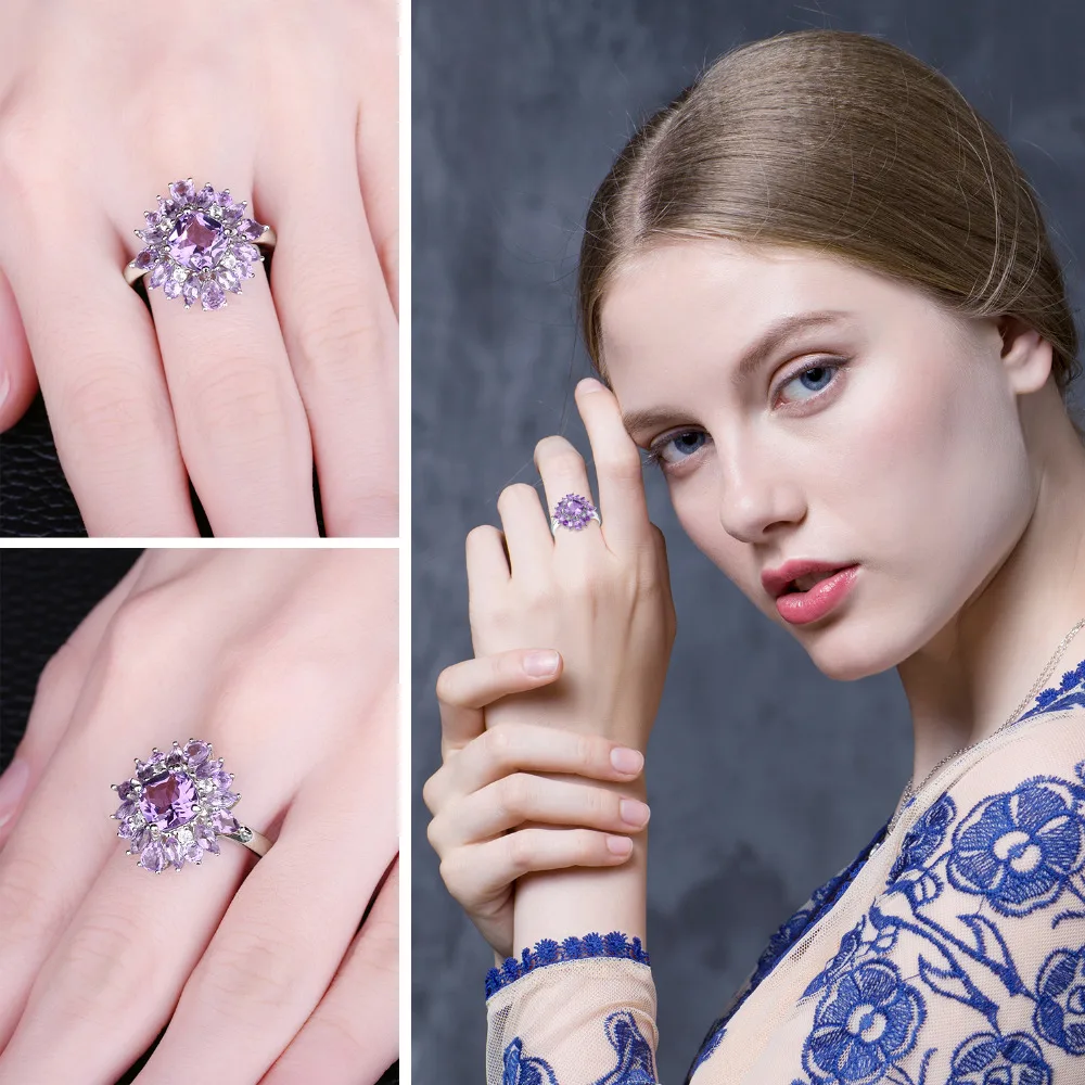Женское Обручальное Кольцо JewelryPalace фиолетовое обручальное кольцо из серебра 925