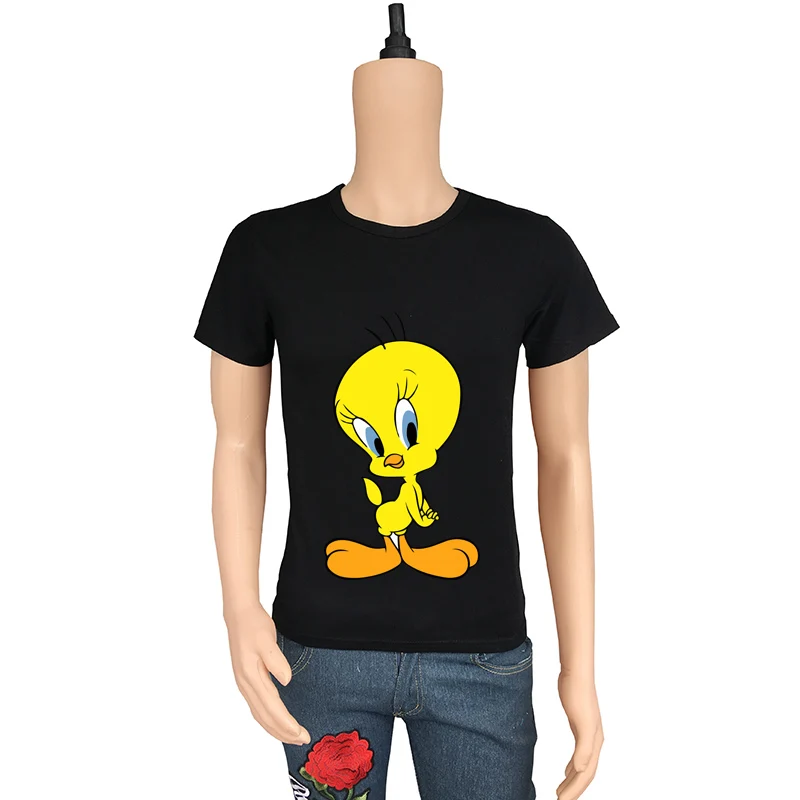 Seestern мультфильм Looney Tunes птичка Твити футболка для мужчин с коротким рукавом лето хип хоп топы забавная Милая птица Студенческая футболка