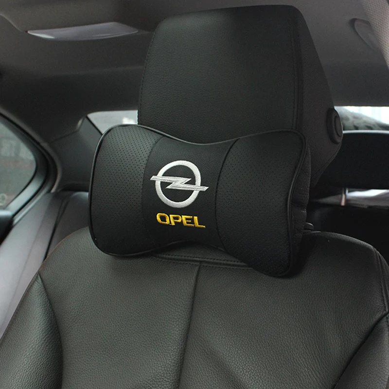 2 шт. кожи подголовник для Опель Астра Opel Astra H G знаки Mokka автомобильные аксессуары