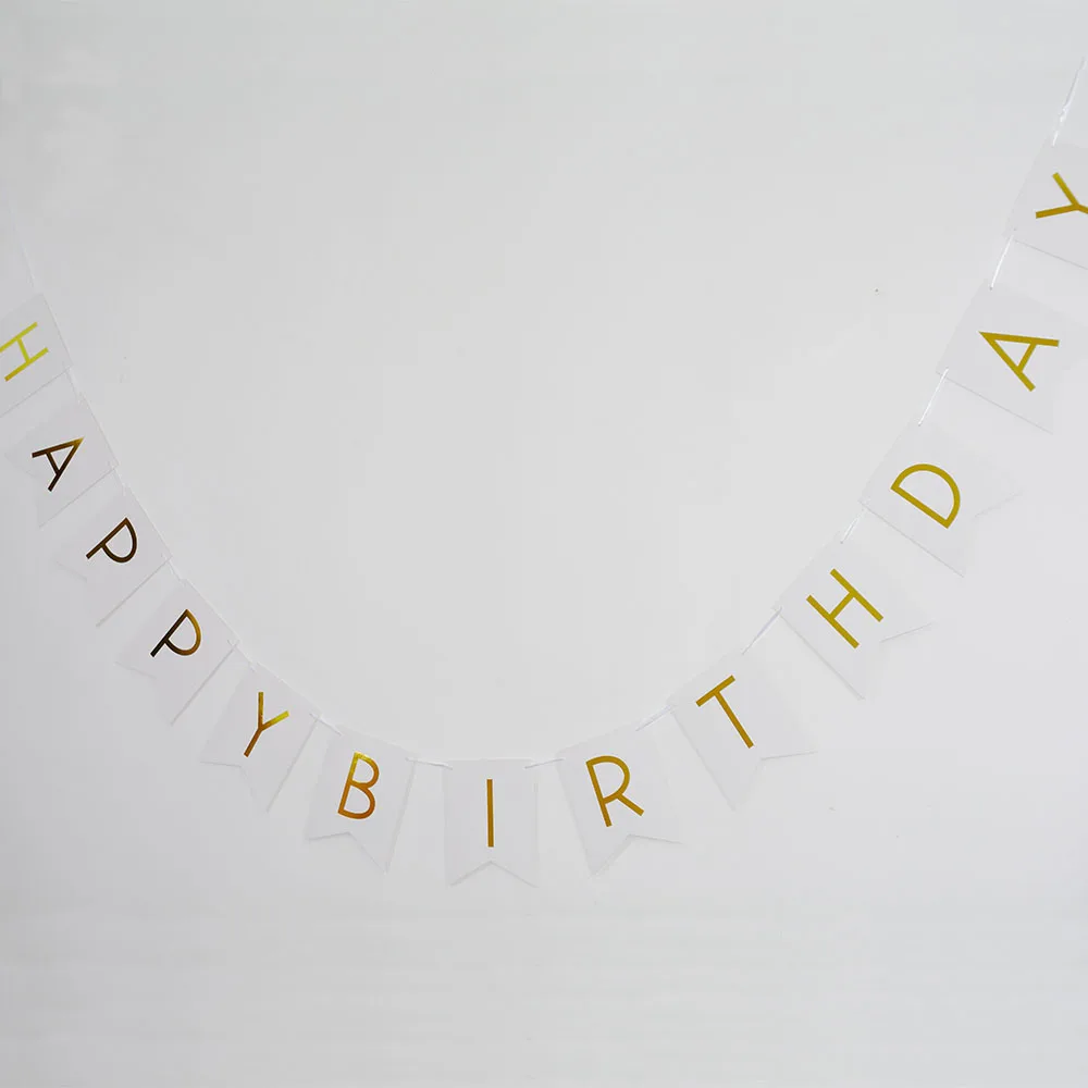 13 шт./компл. Белые и розовые счастливые Баннеры для дня рождения золотые письма