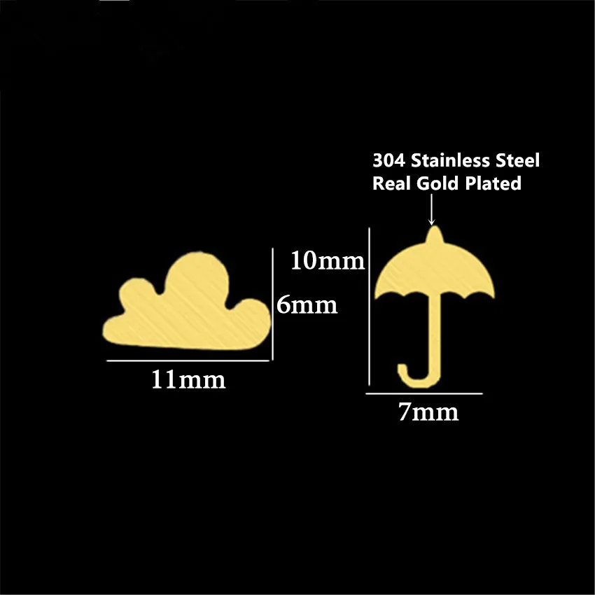 Женские серьги гвоздики в виде облака и зонтика ювелирные изделия для дождливого