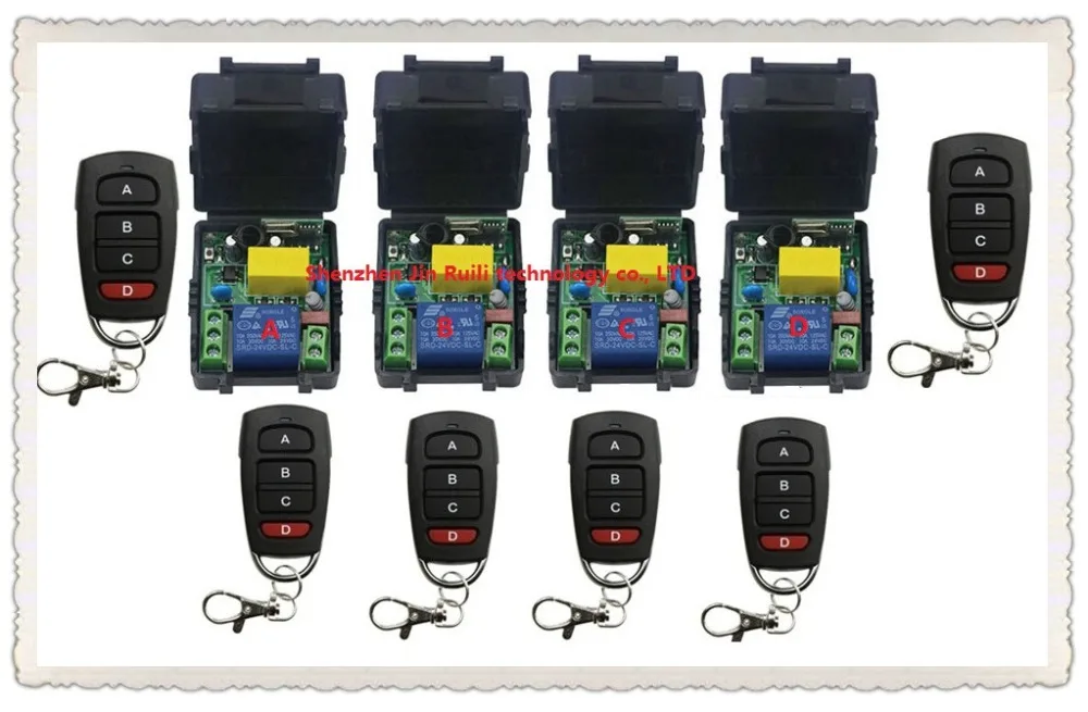 

New AC220V 1CH Radio Controller RF Wireless Relay Remote Control Switch (6) Transmitter + (4) Receiver --JRL220V-11
