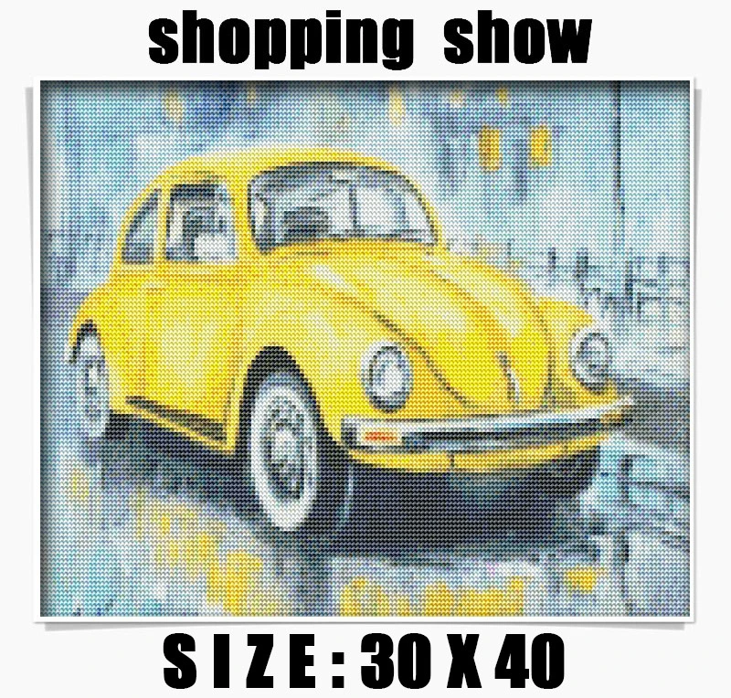 5D DIY Алмазная вышивка крестиком мультфильм VW автомобиль автобус полная квадратная Алмазная вышивка цветной Полный Круглый декор из алмазной мозаики