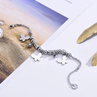 stainless steel multi beads crystal bracelets women animal butterfly charms bracelet rhinestone popcorn fashion jewelry dropship