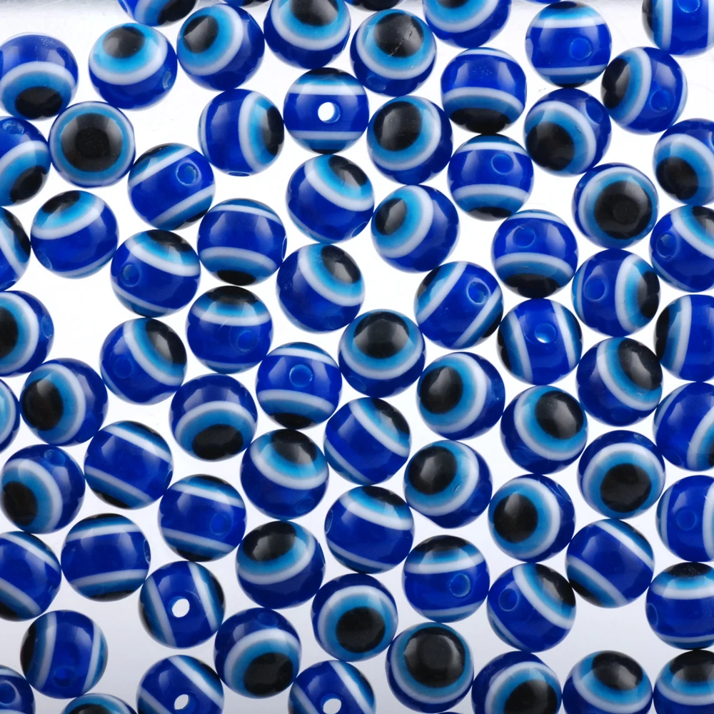 Hisenlee 300 Pcs/ Bag Blue 10mm New fashion circular evil Eye Beads Space DIY Bracelet / jewelry Making | Украшения и аксессуары