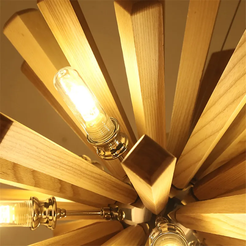 Северная Европа Деревянный светильник винтажный ресторан кафе твердой