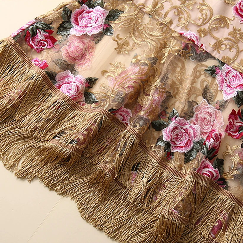 Цветочный Вышивка взлетно посадочной полосы Платья для женщин 2017 Для Высокое