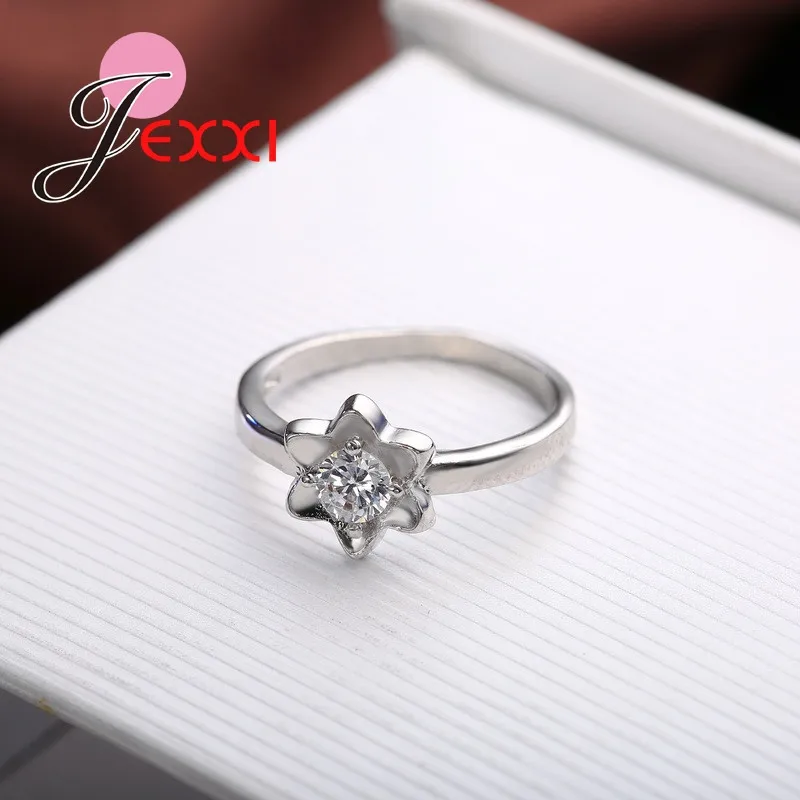 Женское кольцо из серебра 925 пробы с геометрическим узором и цветами|925 sterling silver