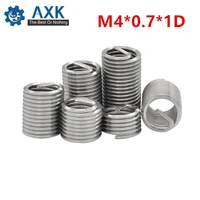 100pcs m40 71d wire thread insert stainless steel 304 wire screw sleeve m4 screw bushing helicoil wire thread repair inserts